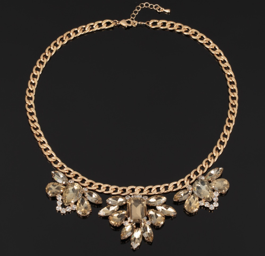 Dámsky kryštálový náhrdelník Gold Crystal