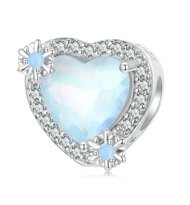 B-TOP Stříbrný korálik Ledové srdce 69275