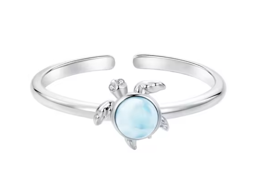 Prsteň Korytnačka s kameňom - ​​Striebro 925