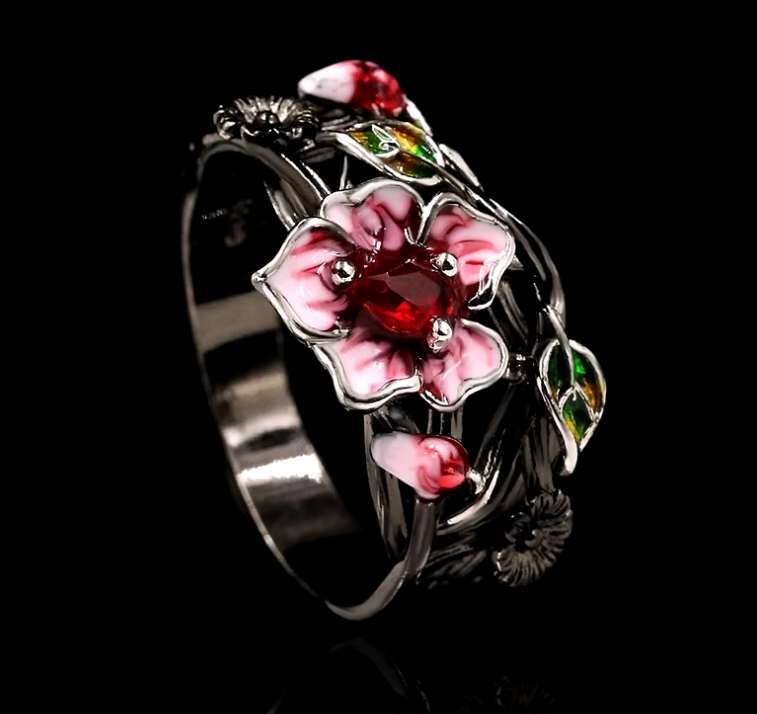 Dámsky prsteň Rose Flower Velikost prstenu: 57mm