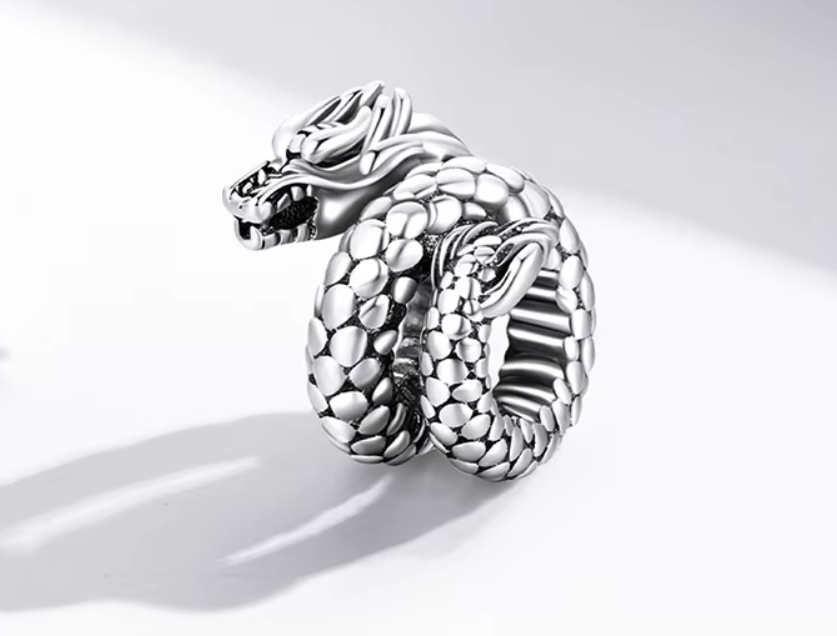 Vintage korálek Drak - Striebro 925