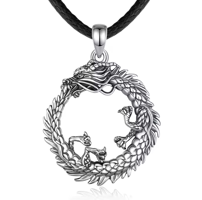Dračí náhrdelník Ouroboros - Striebro 925