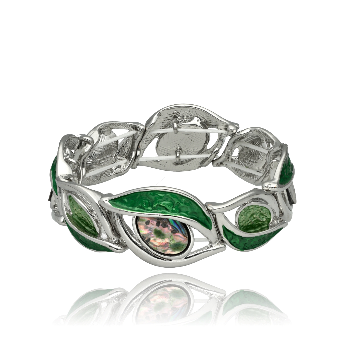 Elegantný náramok v listovom tvare s perleťou