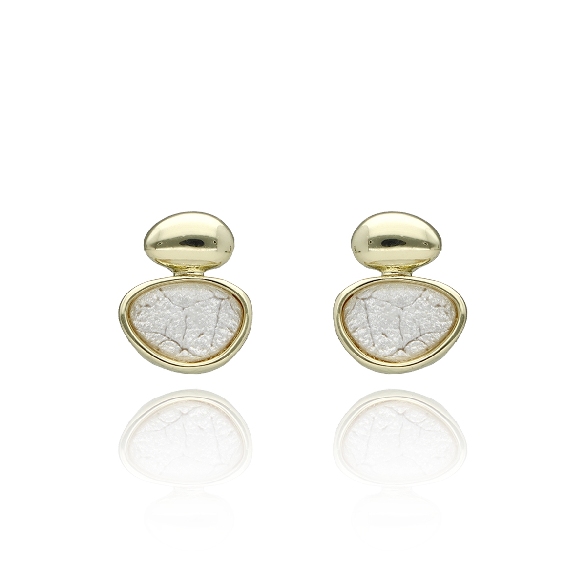 Náušnice ELISSIA s jemným efektom hĺbky v odtieni slonovej kosti