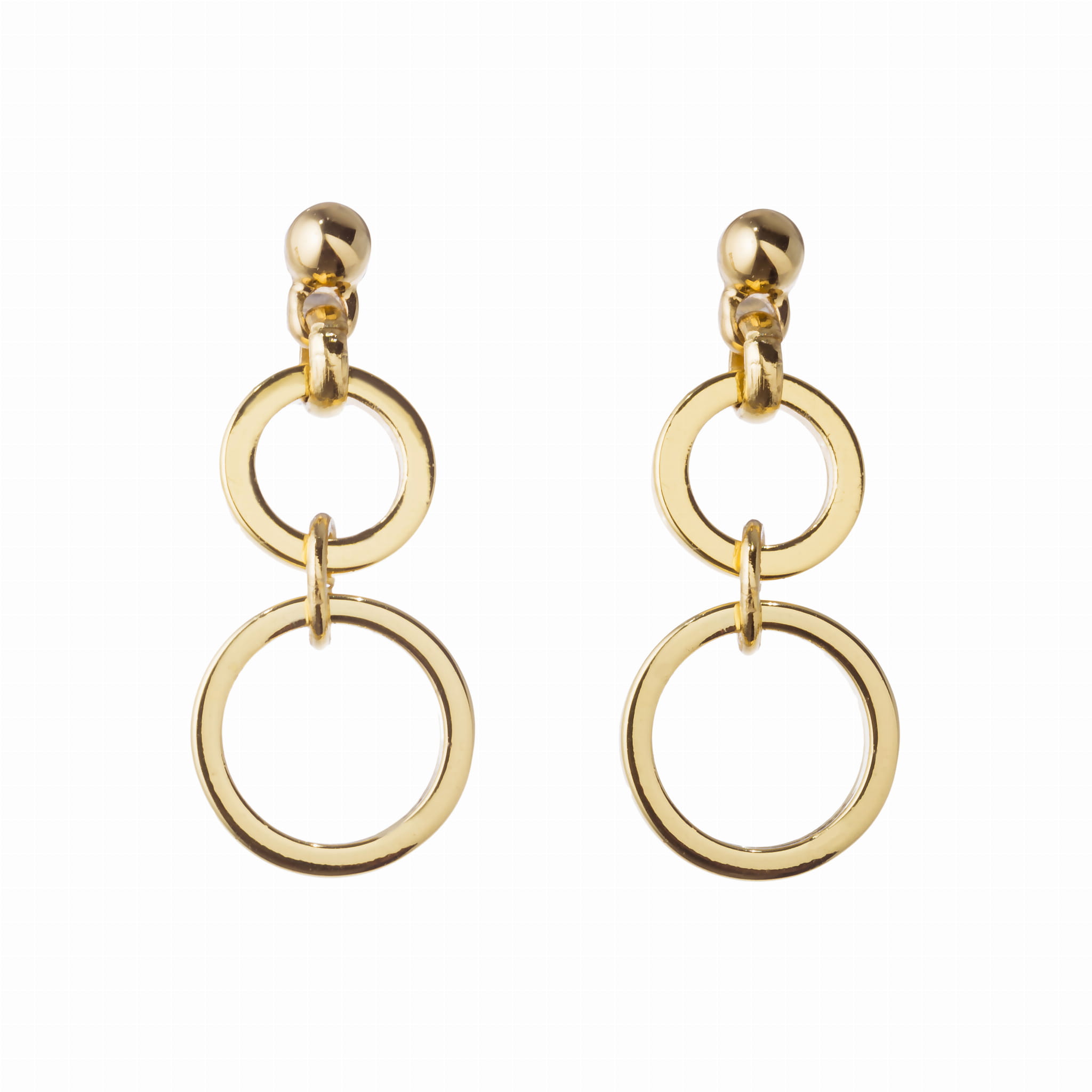 Náušnice krúžky v krúžku Colibra - pozlátené