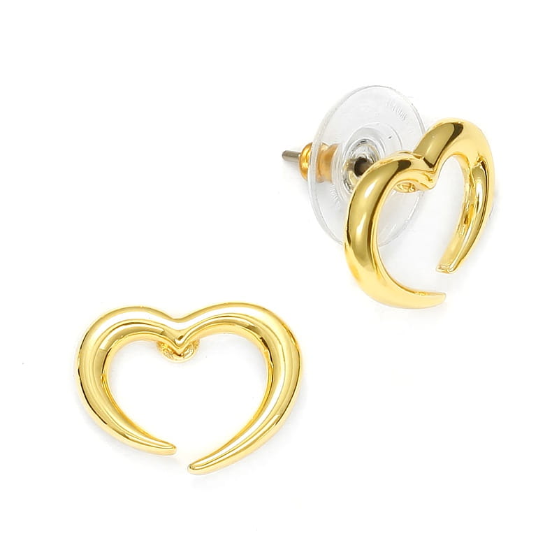 Náušnice otvorené srdiečka Colibra - pozlátené