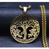 Nerezový náhrdelník Strom života (Druh barvy Zlatá)