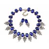 41523 krystalova souprava blue crystal pozlacena