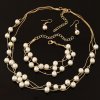 Elegantní vintage souprava ze simulovaných perel (Druh barvy Stříbrná)