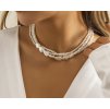 Perlový vícevrstvý choker náhrdelník Pearls