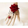Dámský krajkový náramek s prstenem Červená Růže
