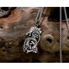 Vikingský náhrdelník z nerezové oceli s Vlčí hlavou a keltským uzlem