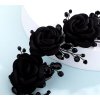 Ozdoba do vlasů s černými růžemi a krystaly