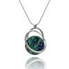 Stříbrný dlouhý náhrdelník s přírodní Mušlí Abalone v elegantním designu 1