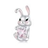Korálek Králíček se zirkonovým srdcem - Stříbro 925