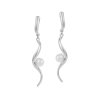 53642 visaci klipsove nausnice s perlou z kolekce classic colibra postribrene