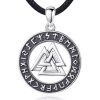 Vikingský náhrdelník Trinity s runami - Stříbro 925