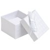 Papierová darčeková krabička na šperky so skladanou mašľou 5 x 5 cm - biela