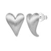 Strieborné matné puzetové náušnice v tvare srdca - Striebro 925