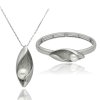 Luxusní dárkový set náhrdelníku a náramku YVON s perlou SHELL ve stříbrném provedení 1