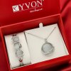 Luxusní dárkový set náhrdelníku a náramku YVON s pryskyřicí v kouřově šedém tónu 2