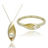 Luxusní dárkový set náhrdelníku a náramku YVON s perlou SHELL ve zlatém provedení