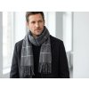 Teplá pánská šála s jemným geometrickým vzorem