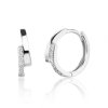 Náušnice kruhy s bílými zirkony - Stříbro 925