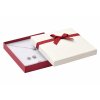 Dárková krabička na šperky – bordó a krémová 150 × 150 × 30 mm