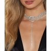 Třívrstvý choker náhrdelník s krystaly a střapcem