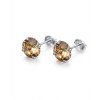 Stříbrné peckové náušnice se zirkonem v champagne odstínu – stříbro 925