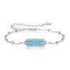 Jemný stříbrný náramek s tyrkysovým kamenem ze stříbra 925