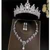 Elegantní svatební sada s korunkou a krystaly ve stříbrném tónu