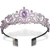Elegantní svatební tiára s fialovými krystaly
