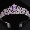 Elegantní svatební tiára s fialovými krystaly