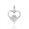 Stříbrný přívěsek Srdce s tlapkou a bílými zirkony