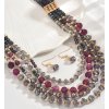 Vintage sada náhrdelníku a náušnic s vícevrstvými skleněnými korálky