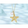 Pozlacený stříbrný náhrdelník Mořská hvězdice s perlou