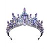 Slavnostní černá tiára s fialovými a čirými kamínky