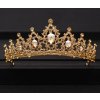 Elegantní zlatá tiára se šampaň krystaly