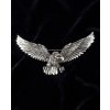 Výrazná kovová brož orel s roztaženými křídly