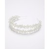 Ručně vyráběná svatební čelenka s perlami a krystaly – stříbrná / zlatá