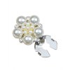 Ozdobné krytky na knoflíky s perličkami a kamínky – květ