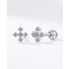 Elegantní náušnice kříž - Stříbro 925 s moissanitem