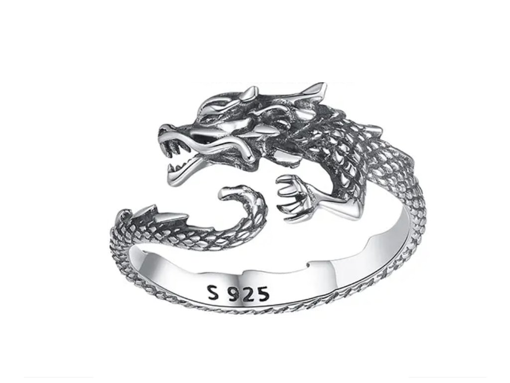 Vintage prsten Dragon - Stříbro 925