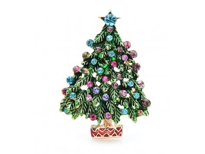 Brož Vánoční strom - barevná