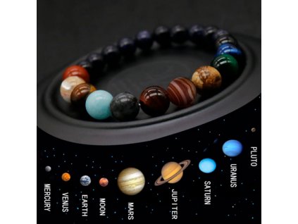 Náramek z přírodních kamenných korálků Universe