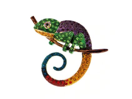 Luxusní brož CHAMELEON - zlatá