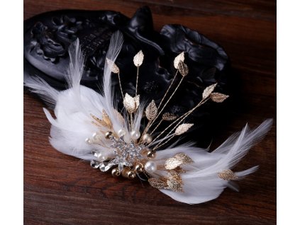 Pekov spona do vlas White Feathers