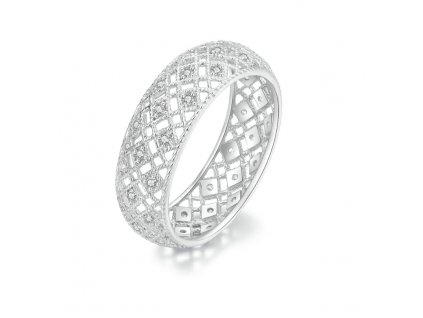 Široký prsten se zirkony Sun - Stříbro 925 (Velikost prstenu 57mm)
